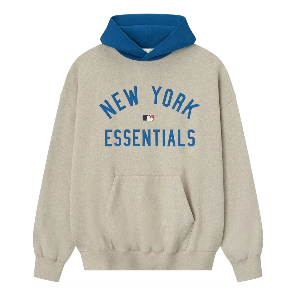 Fear of God Essentials FW25 MLB Mets Sport Hoodie Heather Stone/Blue Sapphire