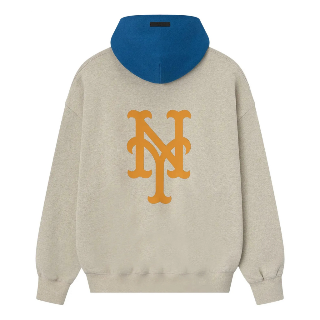 Fear of God Essentials FW25 MLB Mets Sport Hoodie Heather Stone/Blue Sapphire