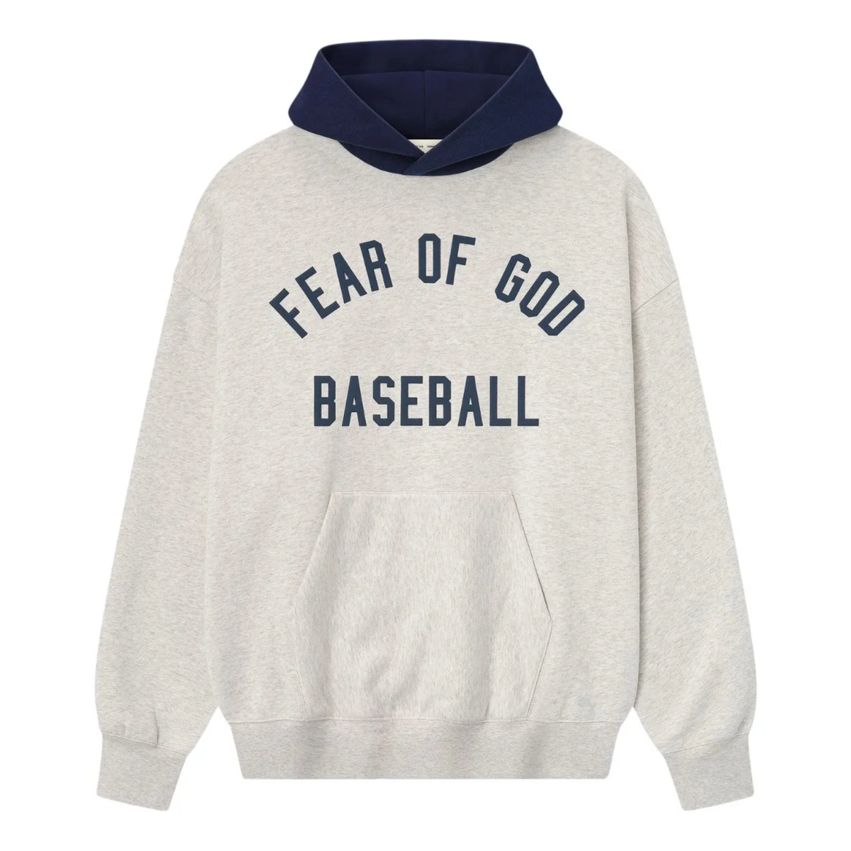 Fear of God Essentials FW25 MLB Sport Hoodie Oatmeal Heather/Midnight Navy