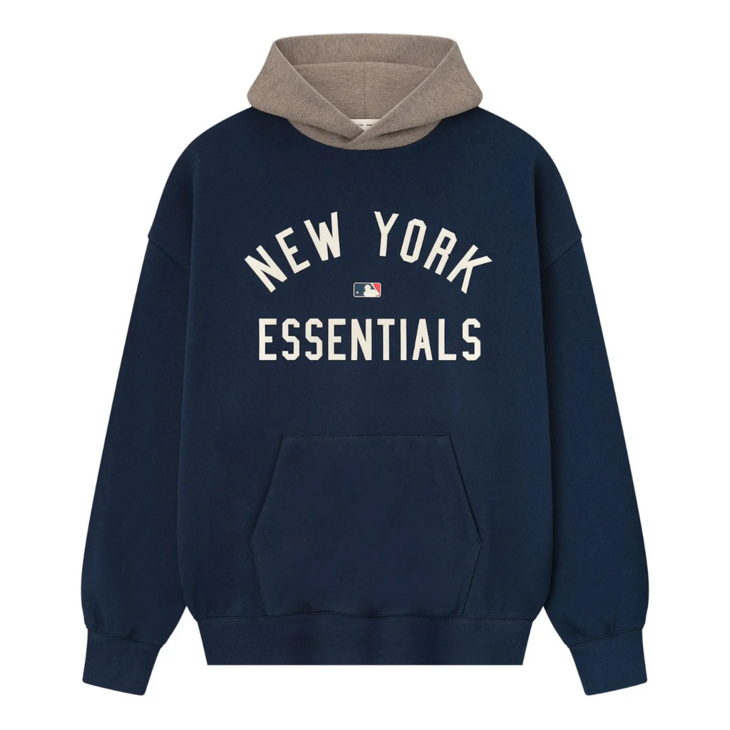 Fear of God Essentials FW25 x MLB Yankees Sport Hoodie Midnight Navy/Homestead Heather