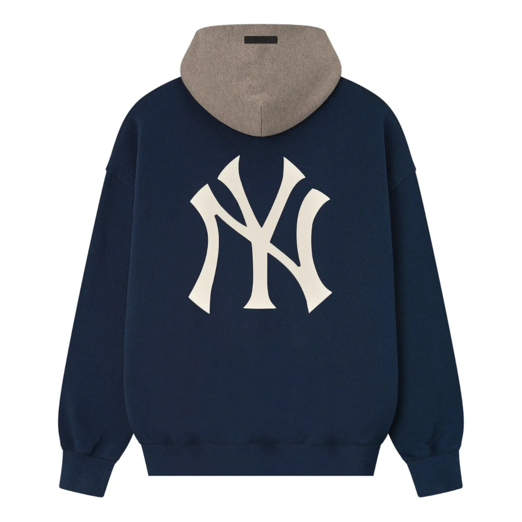 Fear of God Essentials FW25 x MLB Yankees Sport Hoodie Midnight Navy/Homestead Heather