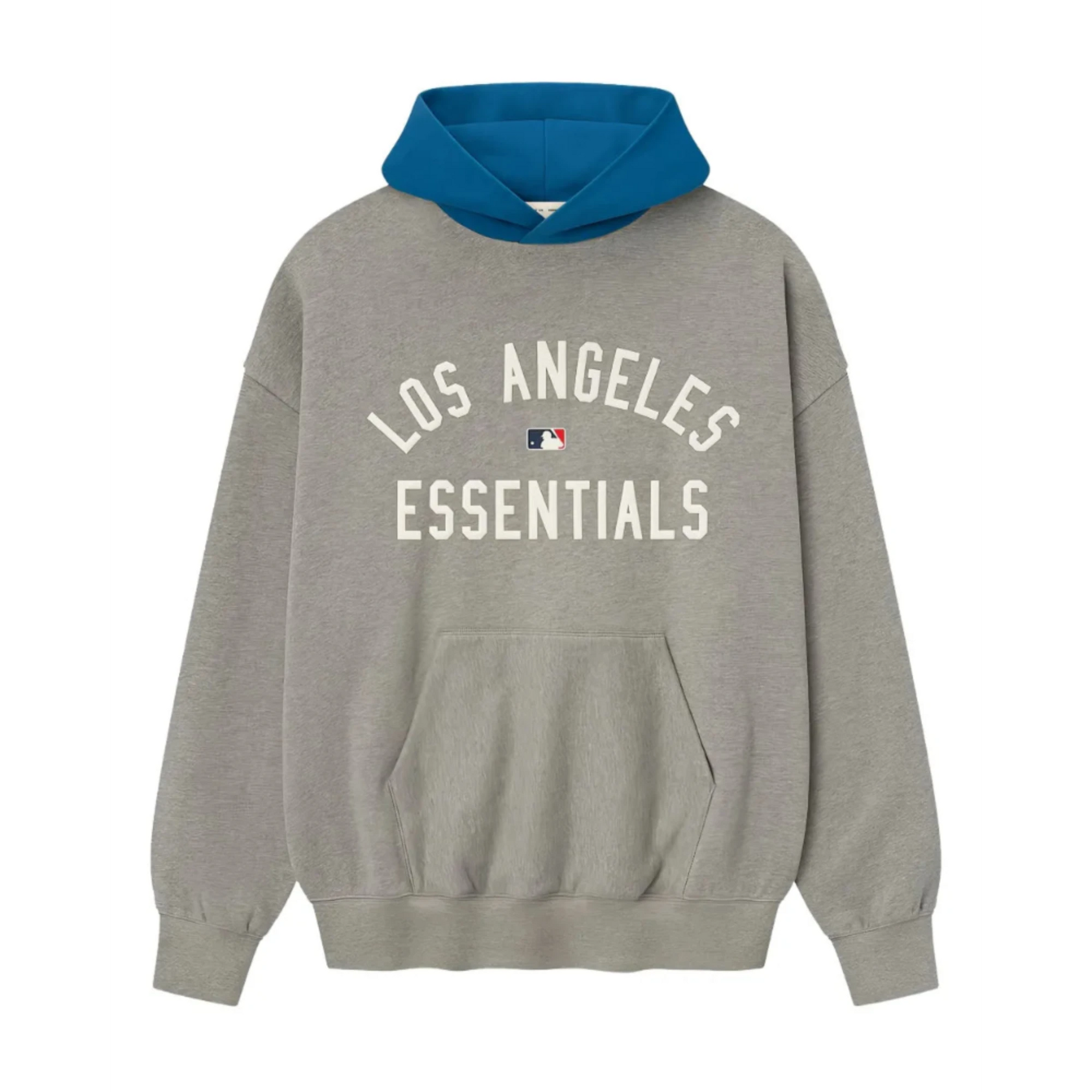Fear of God Essentials FW25 Dodgers Sport Hoodie Concrete Heather/Blue Sapphire FW25