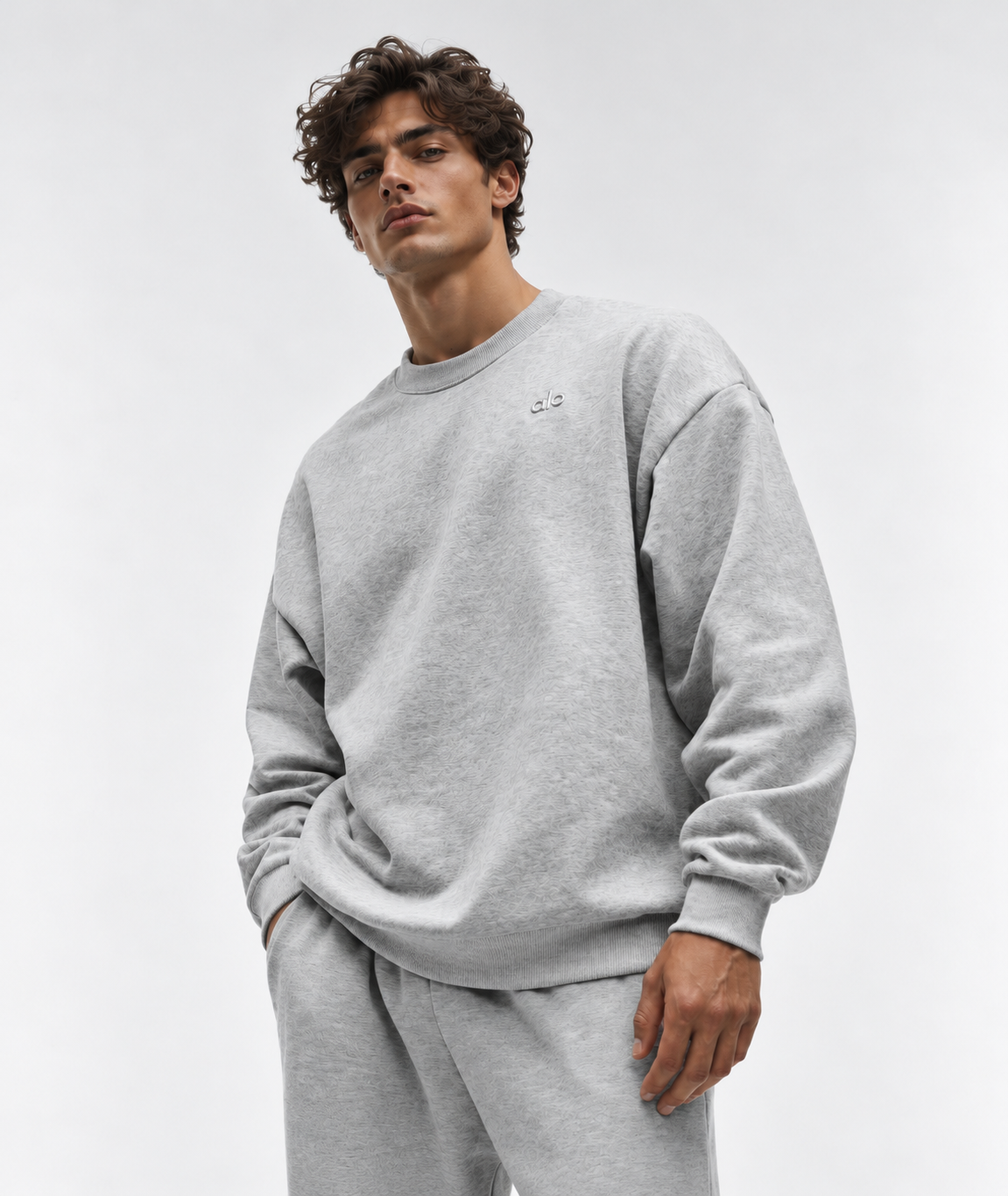 Alo Yoga Accolade Crew Neck Heather Grey