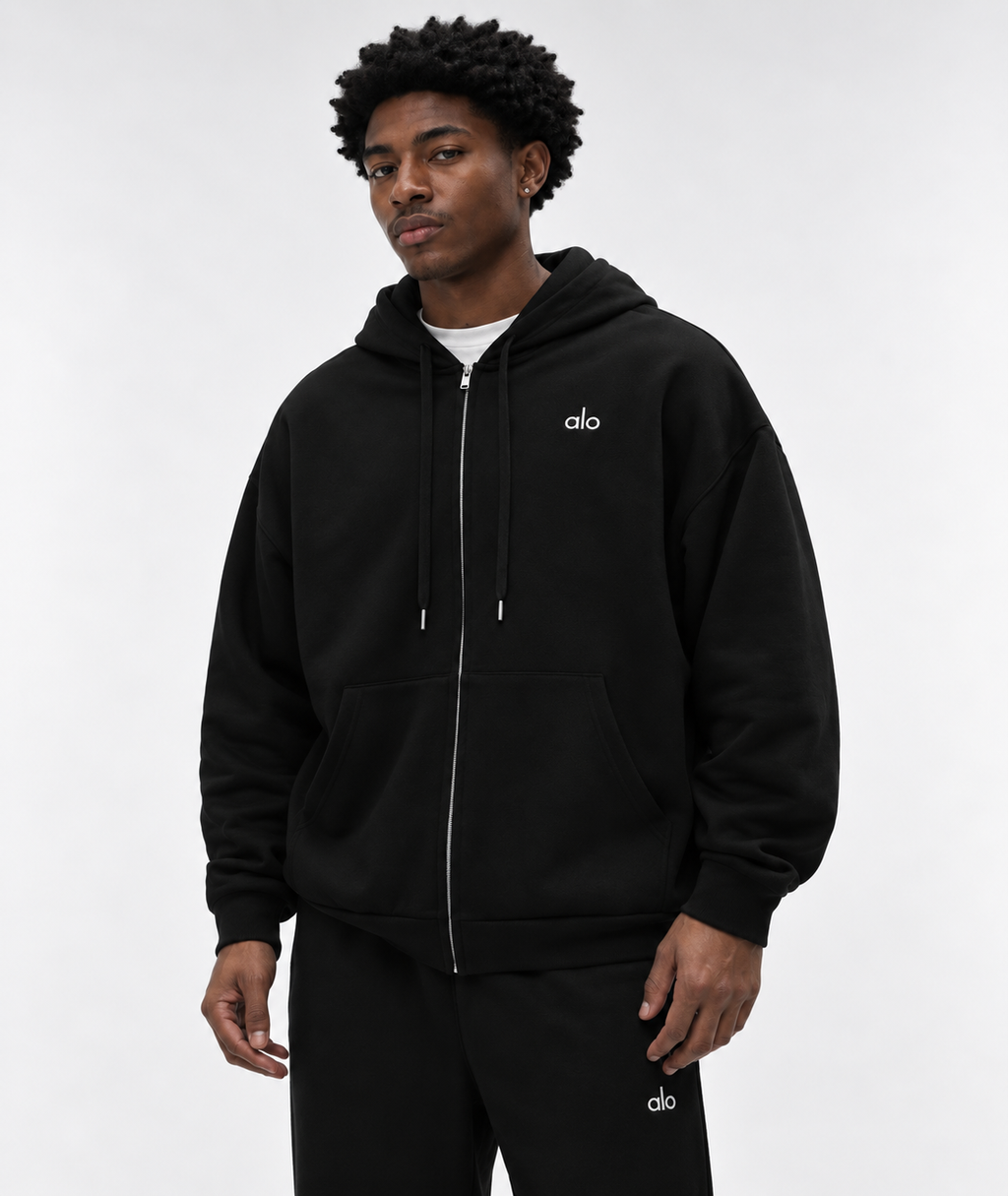 Alo Yoga Accolade Full Zip Hoodie Black