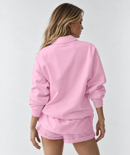 Alo Yoga Accolade Crew Neck Pullover Pink Marshmallow