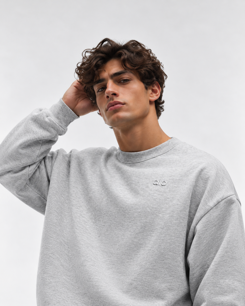 Alo Yoga Accolade Crew Neck Heather Grey
