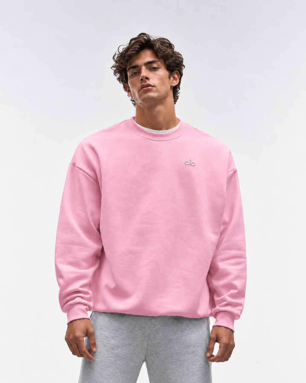 Alo Yoga Accolade Crew Neck Pink Marshmallow