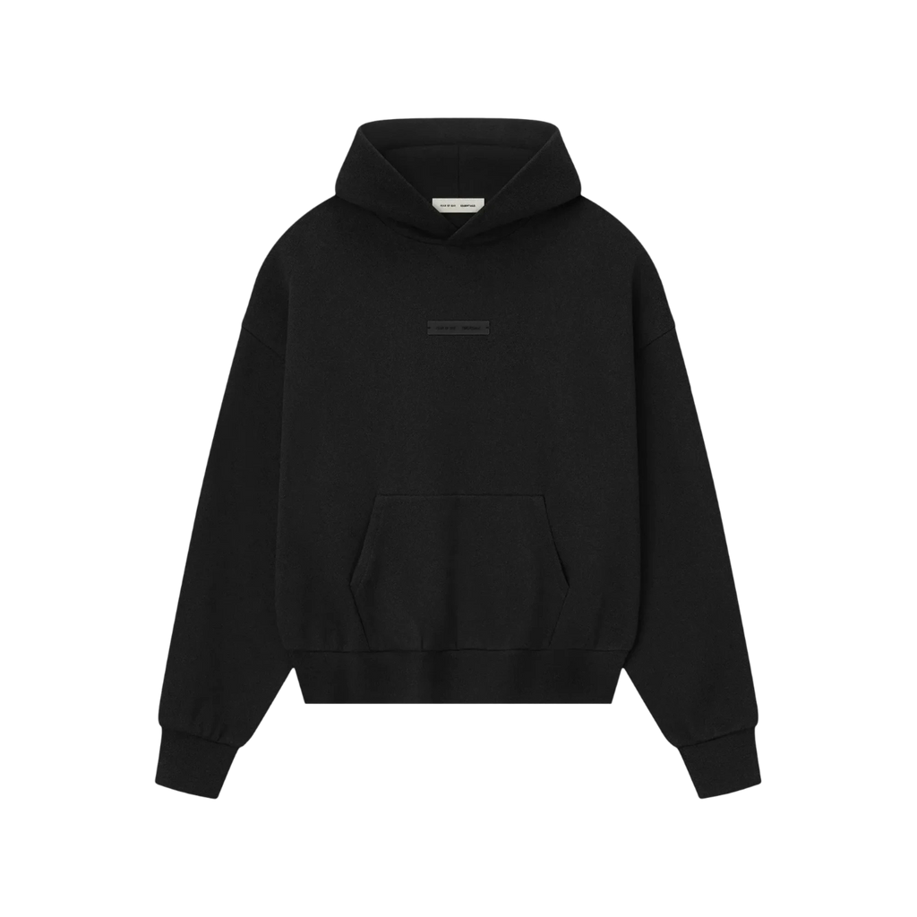 Fear of God Essentials FW25 Classic Fleece Jet Black Hoodie