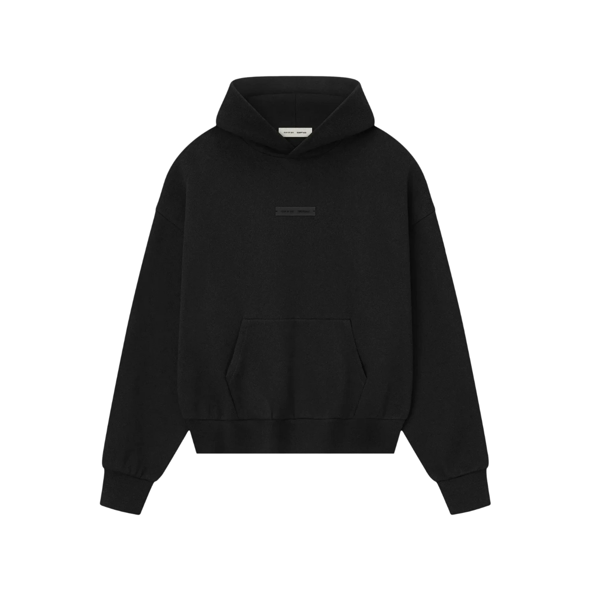 Fear of God Essentials FW25 Classic Fleece Jet Black Hoodie